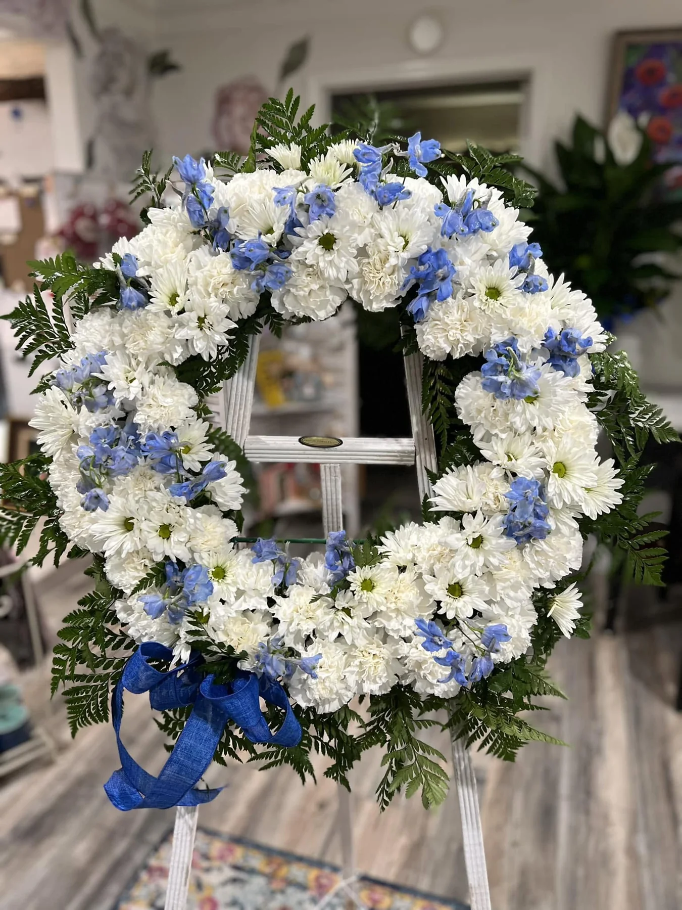 Standing sympathy tribute by Fleur-de-Farber Florist